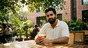 Golden Hour Aesthetic Cafe Shot