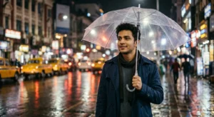 Rainy Night City Lights Bokeh